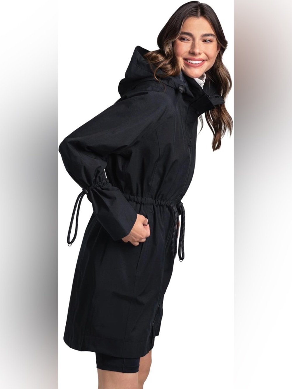 Lole Piper Women's Oversized Rain Jacket Black Size medium NWOT